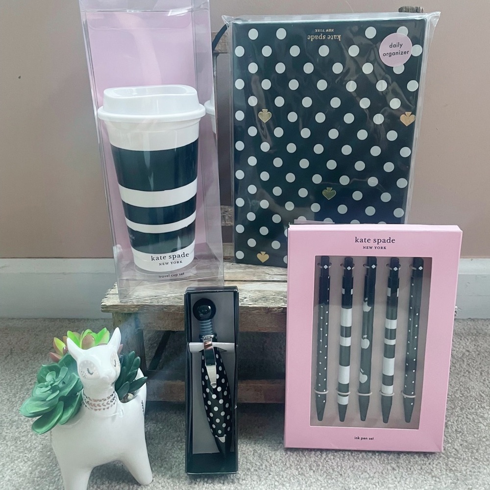 Kate Spade stationery lot Folio cup Planner Pens